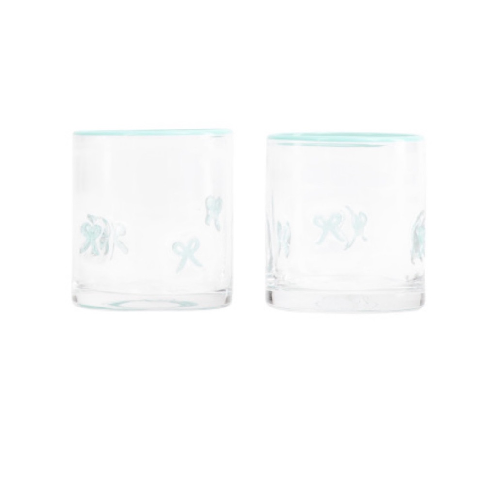 Elegant Clear Glass Tumblers with Subtle Blue Accents